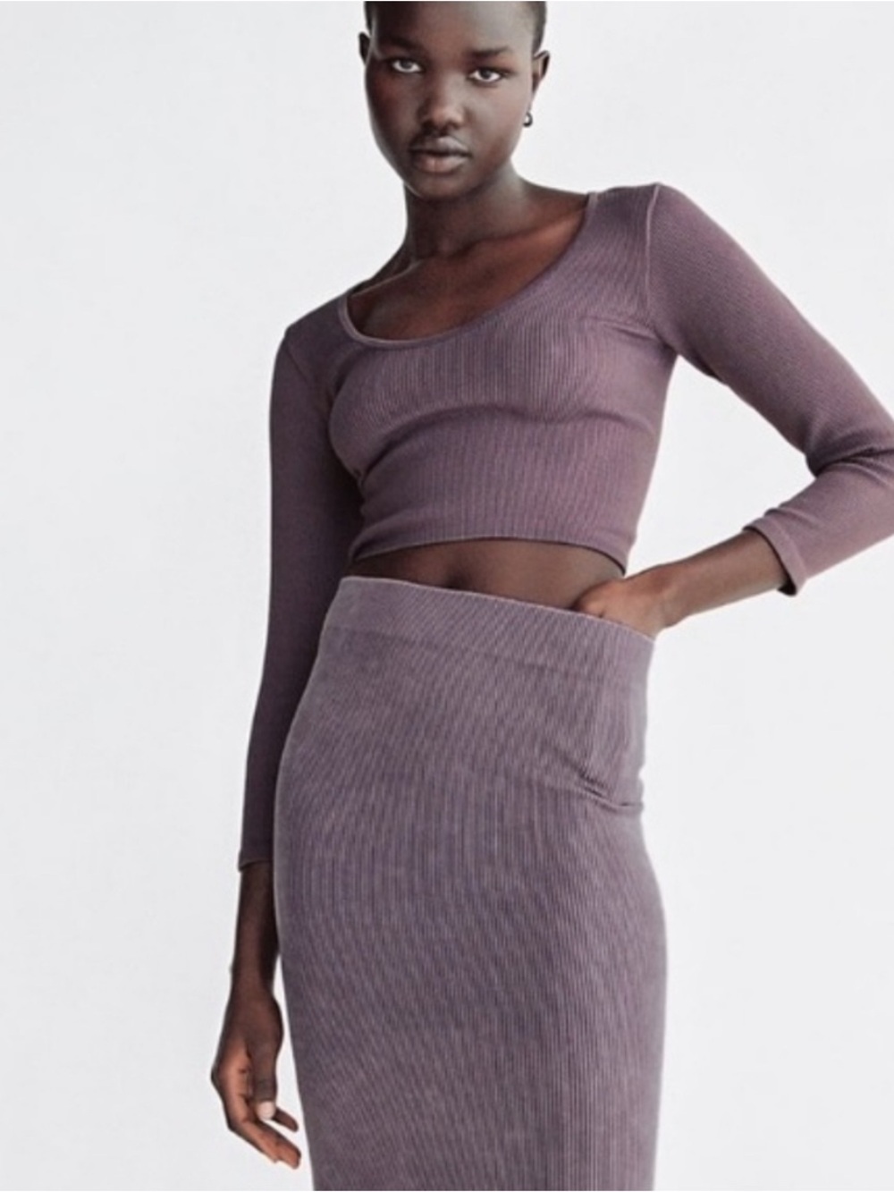 Zara Limitless Contour cropped Top Purple M-L